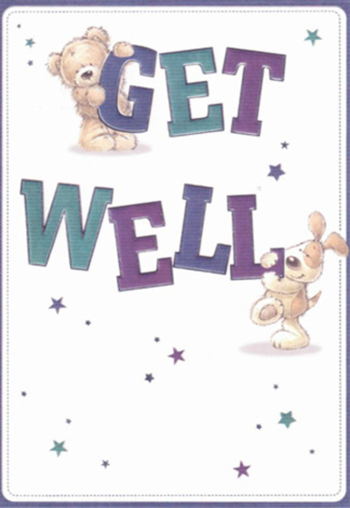 This get well card embodies gentle encouragement, artfully depicted through the friendly faces of a cuddly bear and a lively puppy set against a bright, uncluttered background. Indigo and aqua letters, large and confident, serve as the grounding element-evoking both the playful and the steady, much like a bouquet arranged for a neighbour in the Streatham Hill area. Dancing stars seem to float good wishes across the card, their blue and purple hues hinting at Streatham's creative energy. The illustration's textures appear almost tactile-the plush fur, floppy velvety ears-each detail designed to invite comfort and connection, similar to the thoughtful hands that craft every arrangement at Streatham Flowers. Envision this card accompanying a fresh bouquet for a loved one recovering at home near Streatham Green: together, they send uplifting positivity and heartfelt care. The mood throughout remains airy, light, and endlessly supportive, ensuring spirits are lifted, whether for a child or an adult needing that extra touch of kindness.
